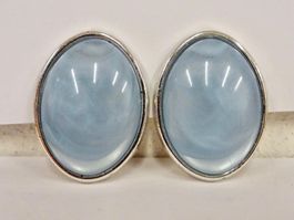 Vintage Ohrclips Clips Ohrschmuck Hellblau 70er 80er Jahre