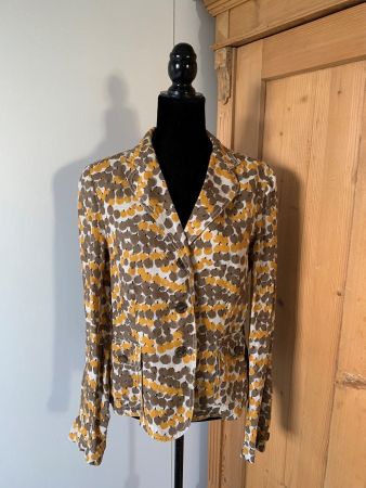 MAXMARA: Neu/ungetragen - Lässig gemusterter Leinenblazer 40