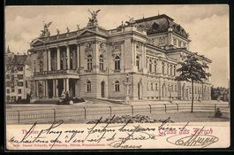 AK Zürich, Partie am Theater, 1901