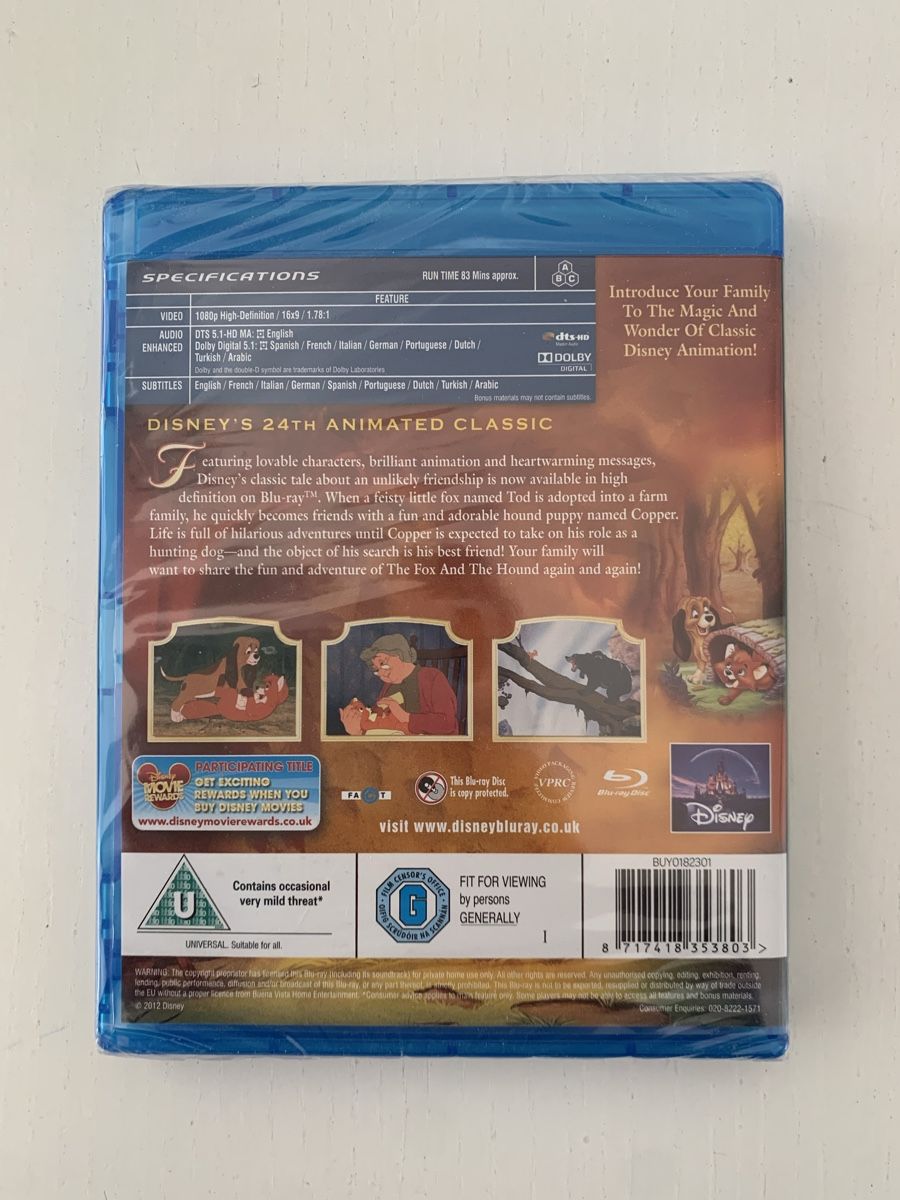 Tutti i DVDs: The Fox and the Hound / Cap & Capper - Disney - Blu-ray – Nuovo e nell'imballaggio originale da Zürich venduto da createdindust 1