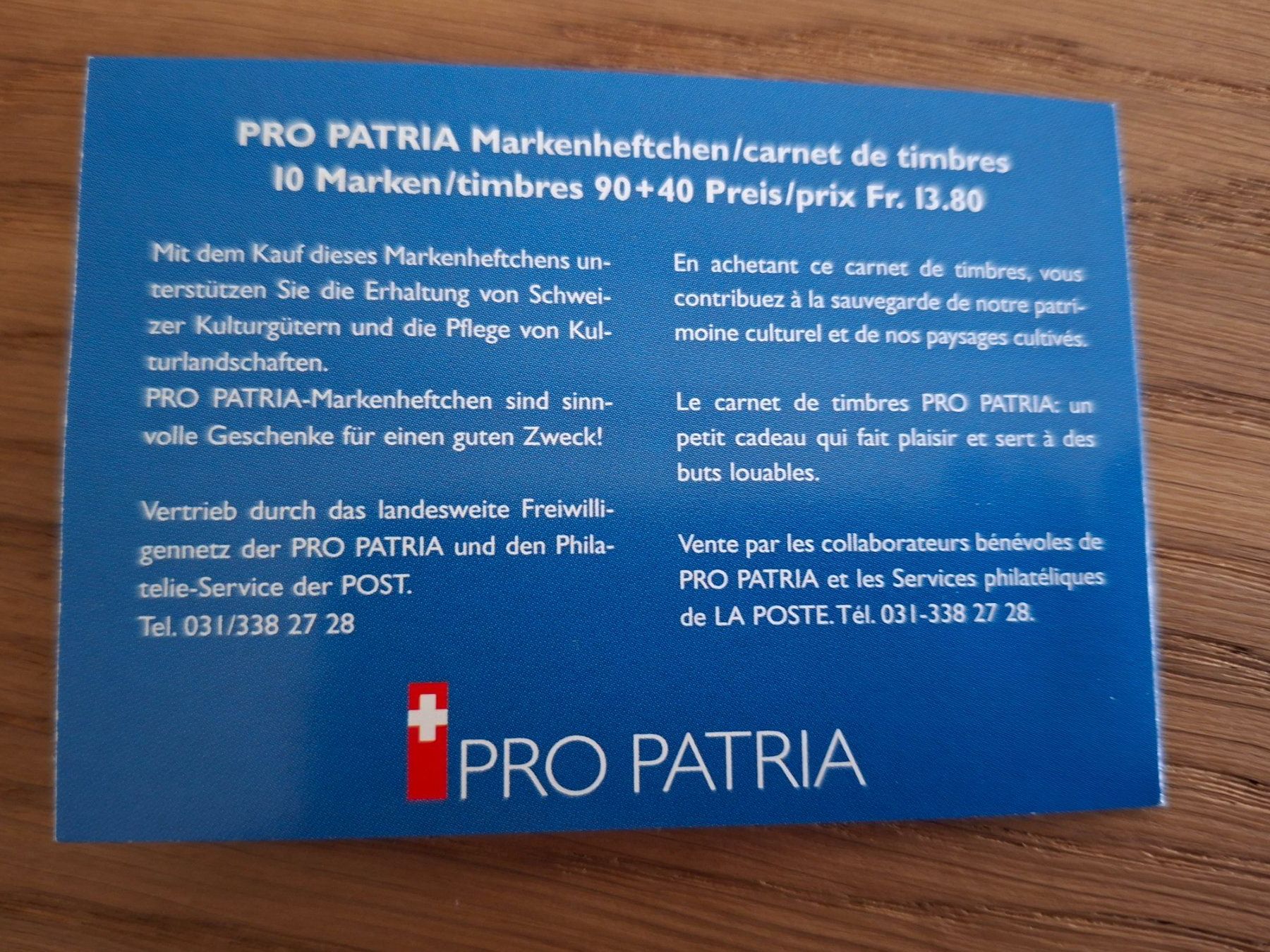 Tutti i francobolli: Markenheftchen Pro Patria 1998 – Nuovo (secondo la descrizione) da Hinterkappelen venduto da 1399 5