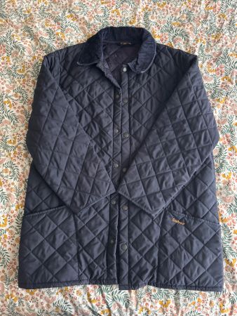 Barbour Heritage Liddesdale Kord Steppjacke, L, blau