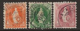 1888 : Stehende Helvetia Nr. 66B, 67B + 71B : KP 340.--