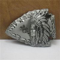 Metall Gürtelschnalle INDIANER Häuptling