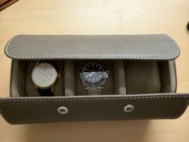 Bosphorus Leather watch roll - Togo leather - beige handmade