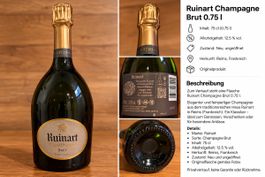 Ruinart Brut Champagner – 75 cl – Originalflasche