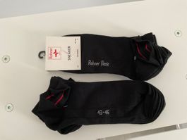 Rohner Basic Sneakersocken schwarz Grösse 43–46 neu, 9 Stück