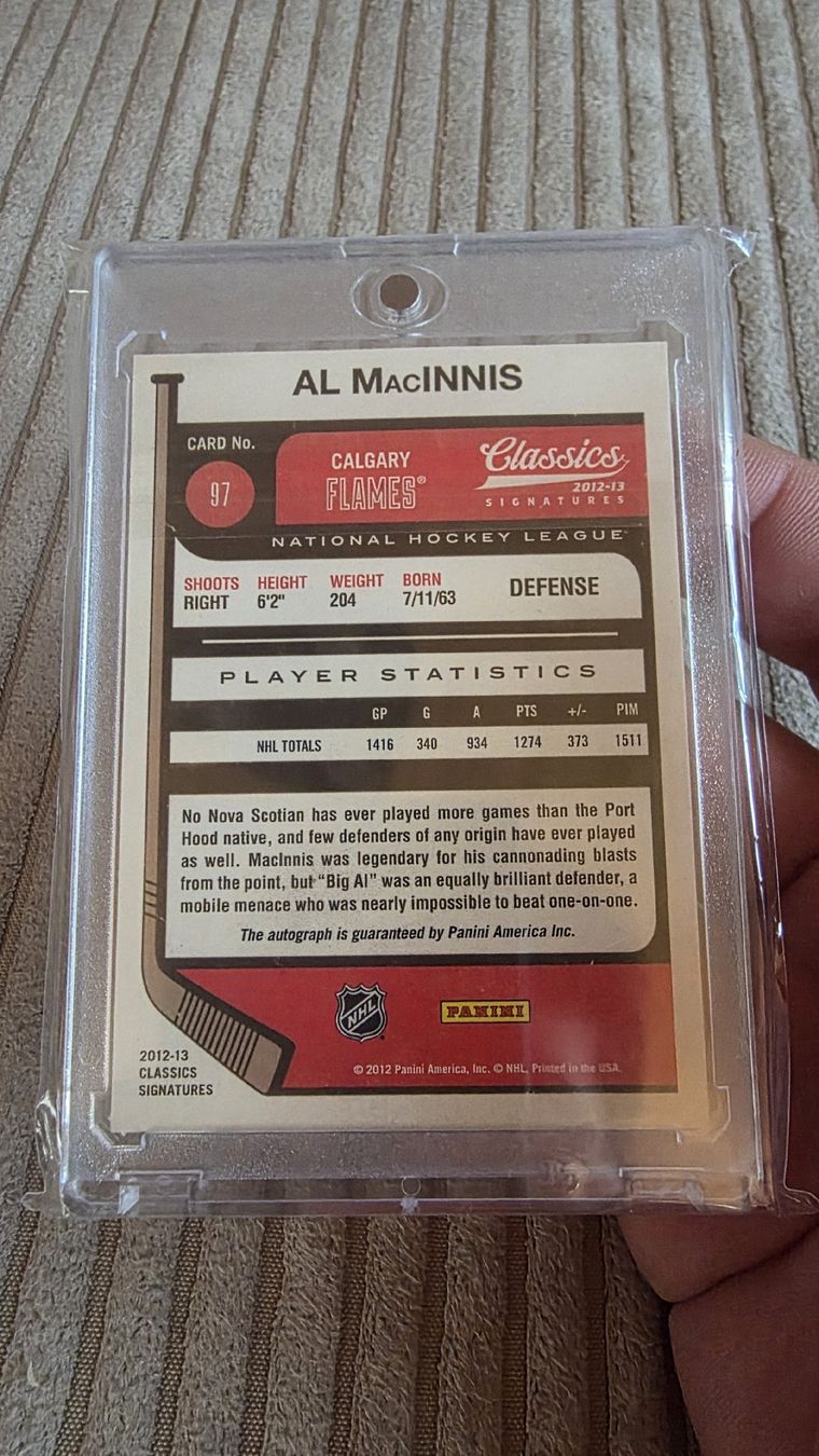 Panini Carte collezionabili: 2012-13 Panini Classics Al MacInnis Signed Card – Nuovo (secondo la descrizione) da Boltigen venduto da Calagero 1