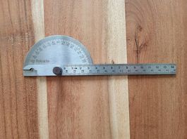 Winkelmesser Stahl Protractor 0-180° mit Lineal