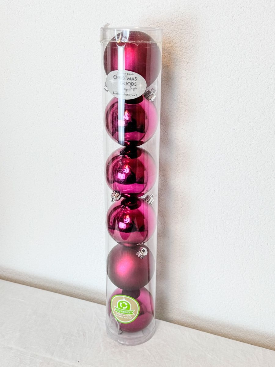 Tutte le decorazioni: 6er Set Christbaumkugeln, Farbe Himbeer, Kunststoff 8cm – Usato da Galmiz venduto da Wichtel25 1