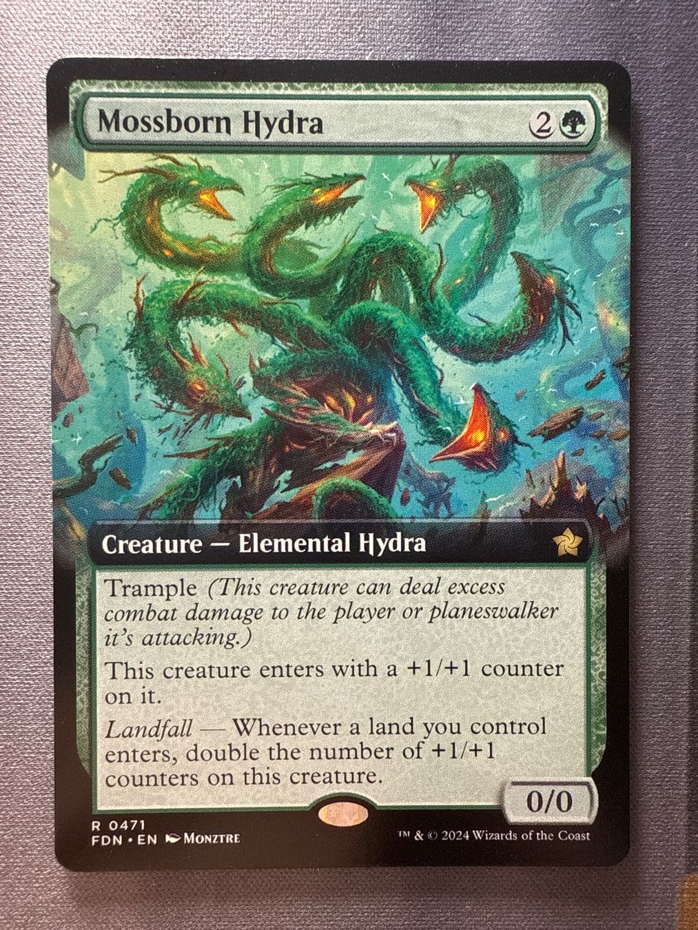 Magic The Gathering Sammelbilder & Trading cards: Mossborn Hydra Variant 0471 Foundations – Neu (gemäss Beschreibung) aus Windlach von