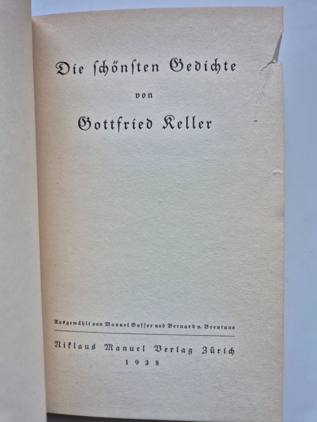 Libri: Gottfried Keller - Die schönsten Gedichte    1938 – Usato da Niederweningen venduto da Obson 1