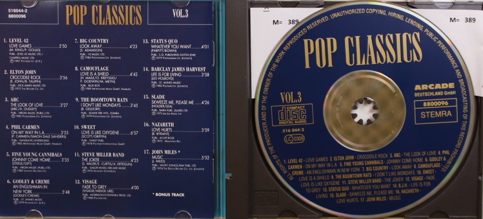 CD: Pop Classics - 17 Exclusive Tracks – Usato da Luzern venduto da CONTENTI 1