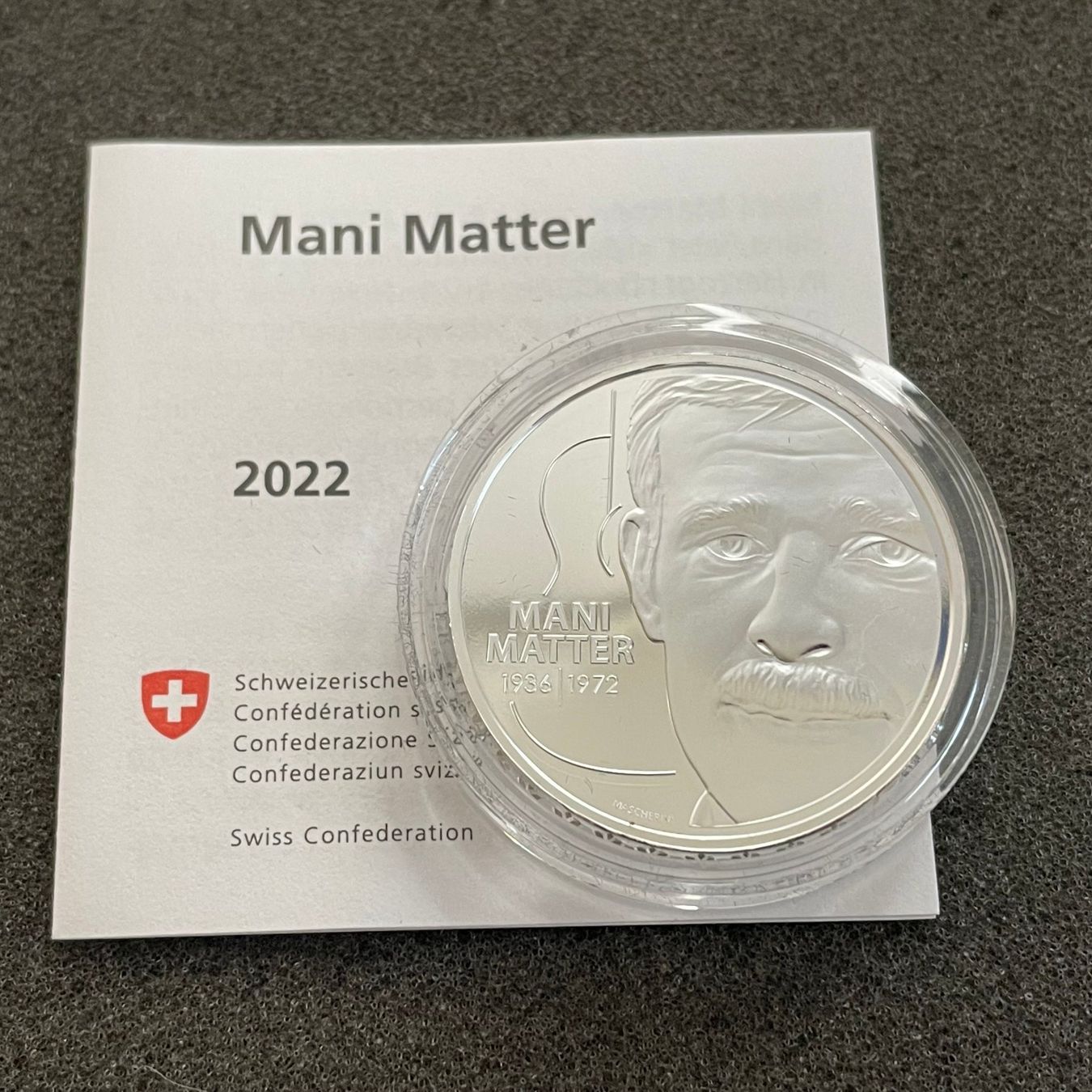 Tutti le monete: 20 Franken Silber Mani Matter PP 2022 – Usato da Reitnau venduto da tb-muenzen 1
