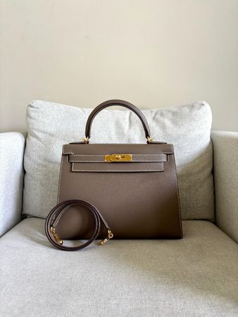 Hermes Kelly 28 Etoupe Epsom Sellier Ghw Z