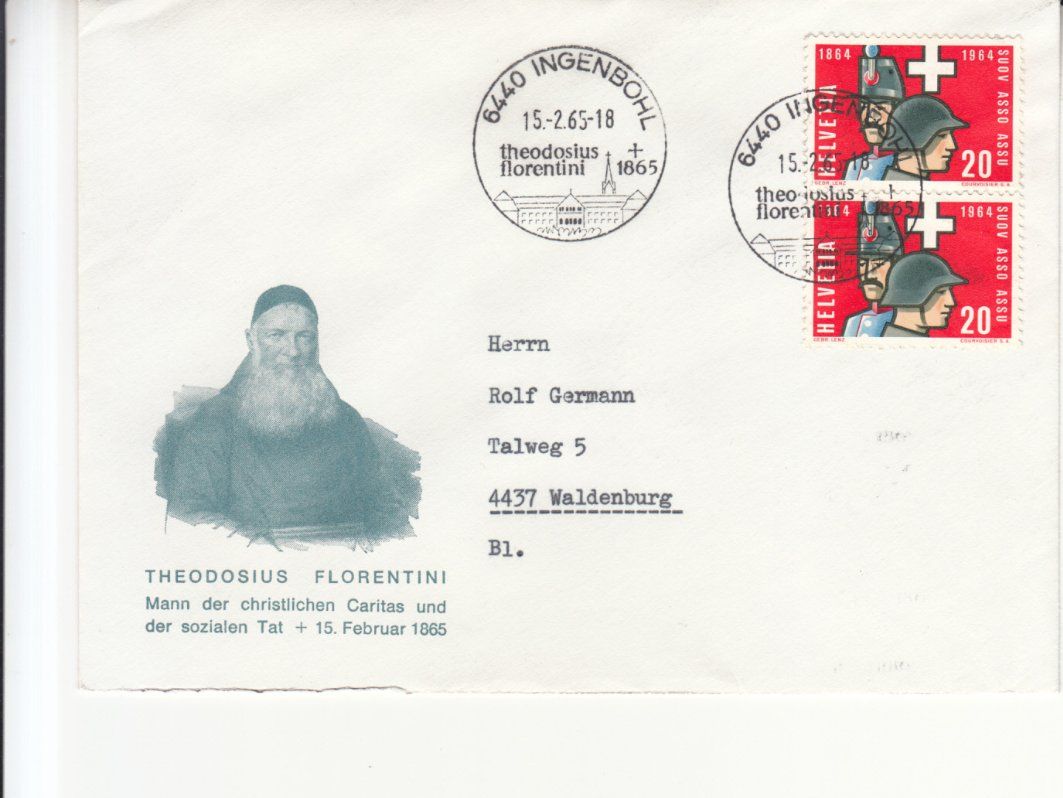 Tutti i francobolli: Sonderstempel S. 589 Theodosius Florentini – Usato da Bürglen TG venduto da StampGraf