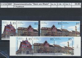 2007 " Stein am Rhein" - Zusammendrucke, ** postfrisch