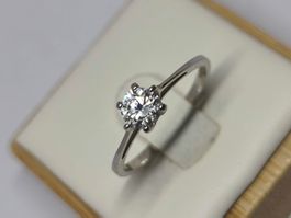 Solitärring Silber 925 mit Dimant immitat (zirkonia) Gr. 54