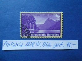 Pro Patria 1938 Nr. B1z gestempelt