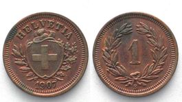 CH 1 Rappen 1907 ERHALTUNG! fast unz