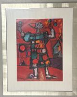 Gerahmtes Bild Clown signiert Rudolf Mirer 92 guter Zustand