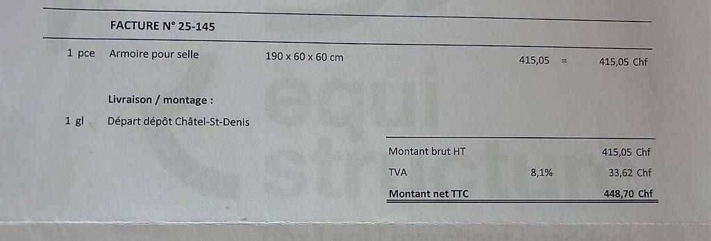 Armadi: Armoire pour 2 selles – Usato da Châtel-St-Denis venduto da celisis 1