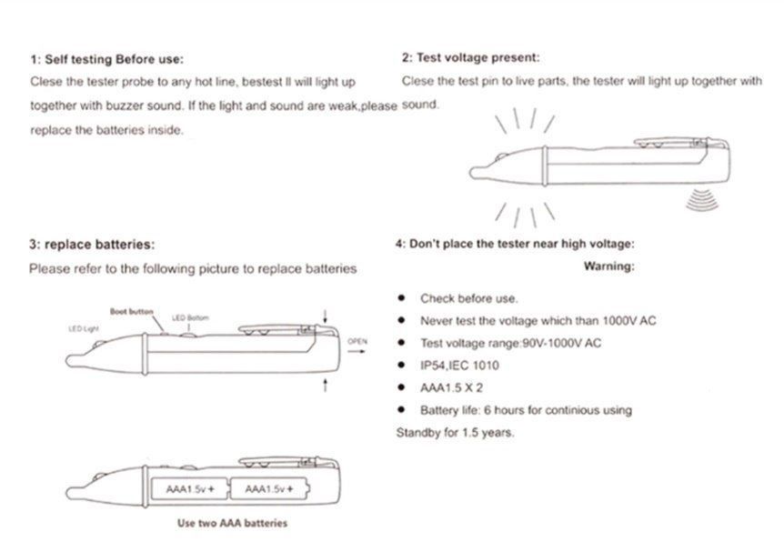 Misurare: Strom Test Stift Kontaktlose tester Pen – Nuovo e nell'imballaggio originale da Uerkheim venduto da Kaufoption 4