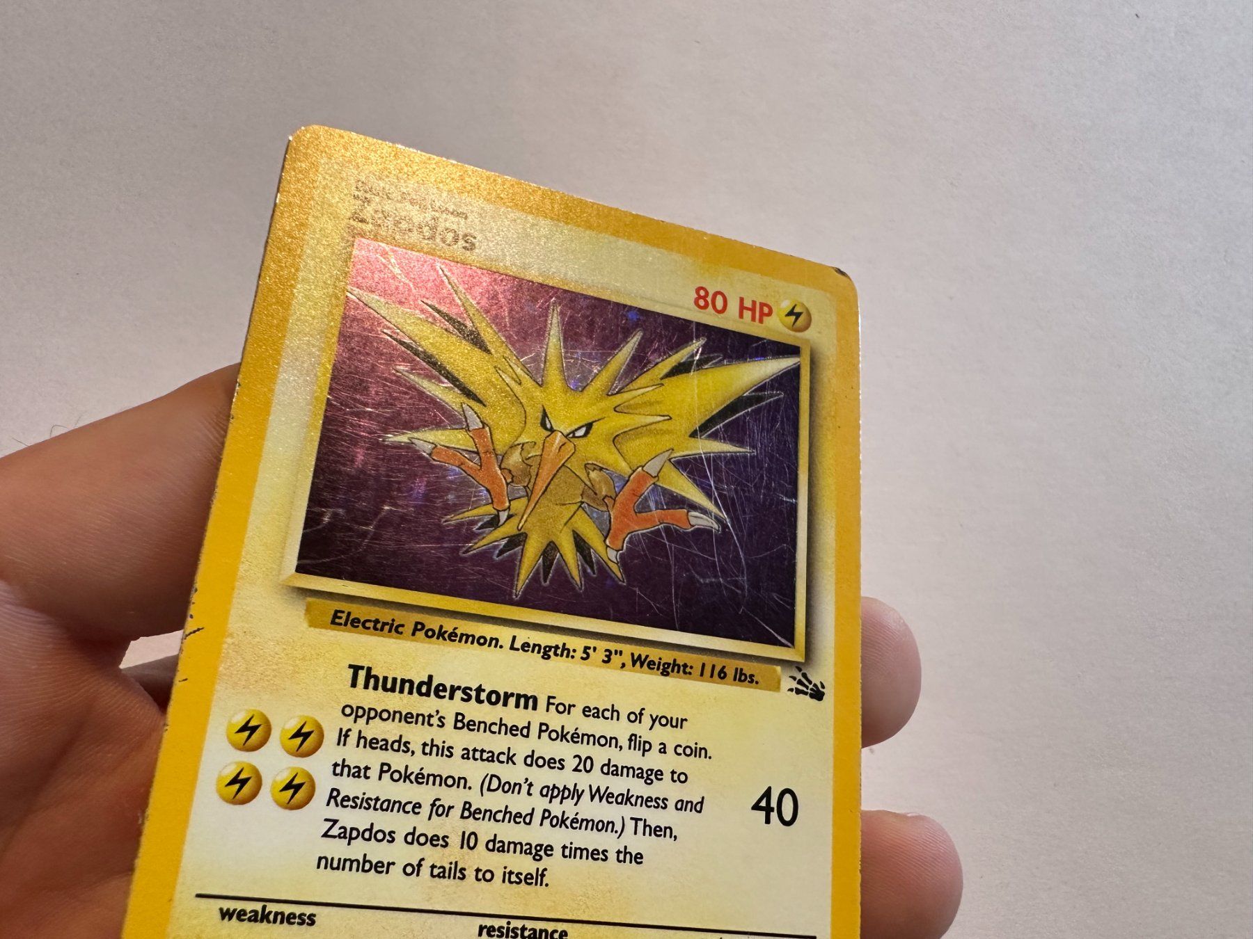 Pokémon Carte collezionabili: Zapdos holo Fossil EN – Usato da Hagendorn venduto da Pokecollectorch 4