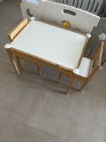 Childrens table and chair set wood white used condition