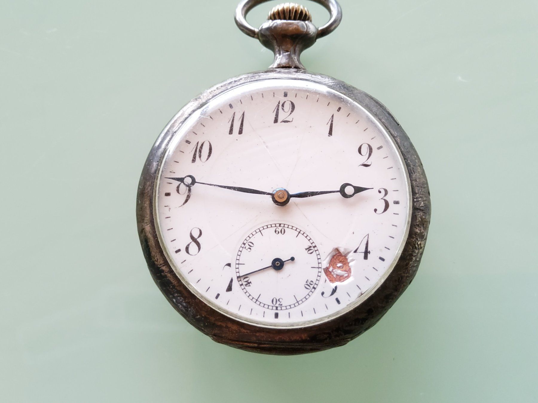 Uhren: Montre de poche mécanique en argent  – Defekt aus Malleray von Broc-Mo 3