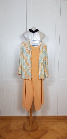 Top, Hose, Jacke, Chiffon, Pailletten, Gr. 38 40 42