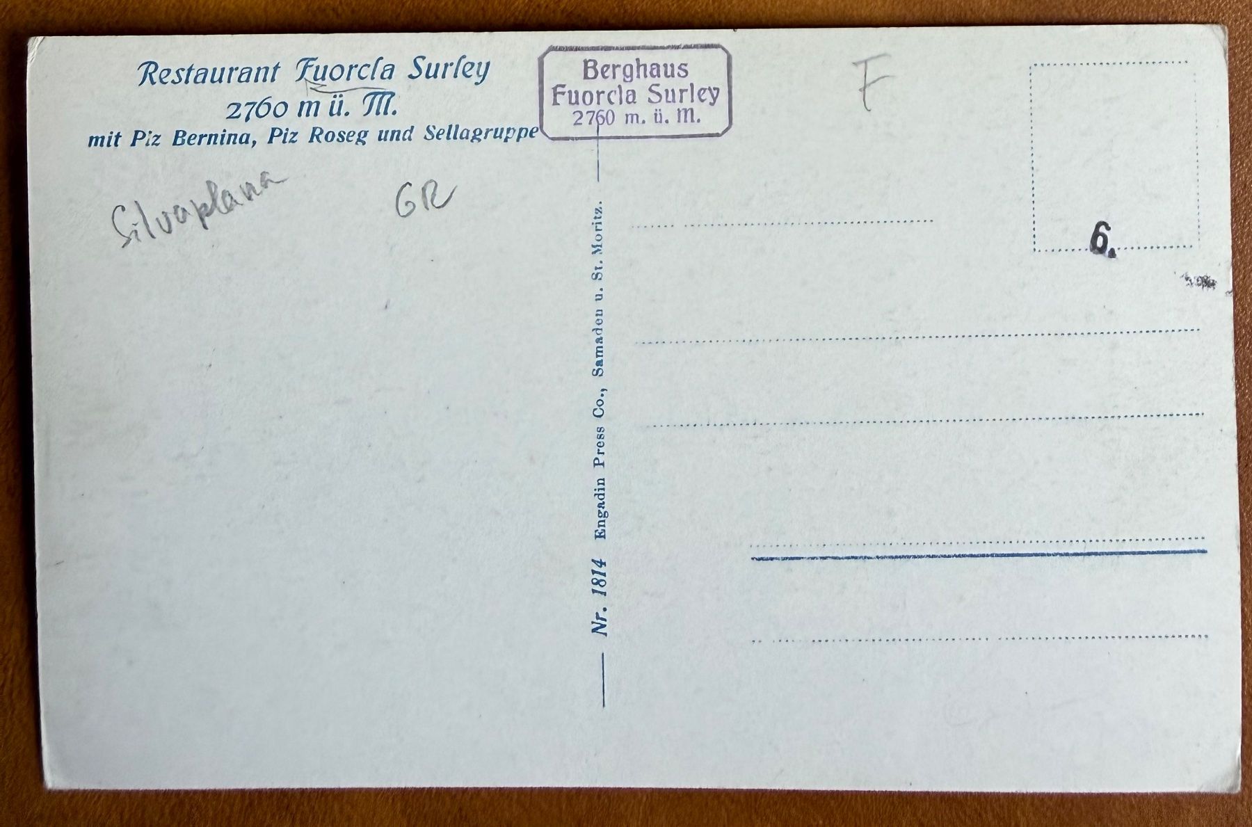 Cartoline postali: Silvaplana - Restaurant Fuorcla Surfey AK – Usato da Lutry venduto da Ediego 1