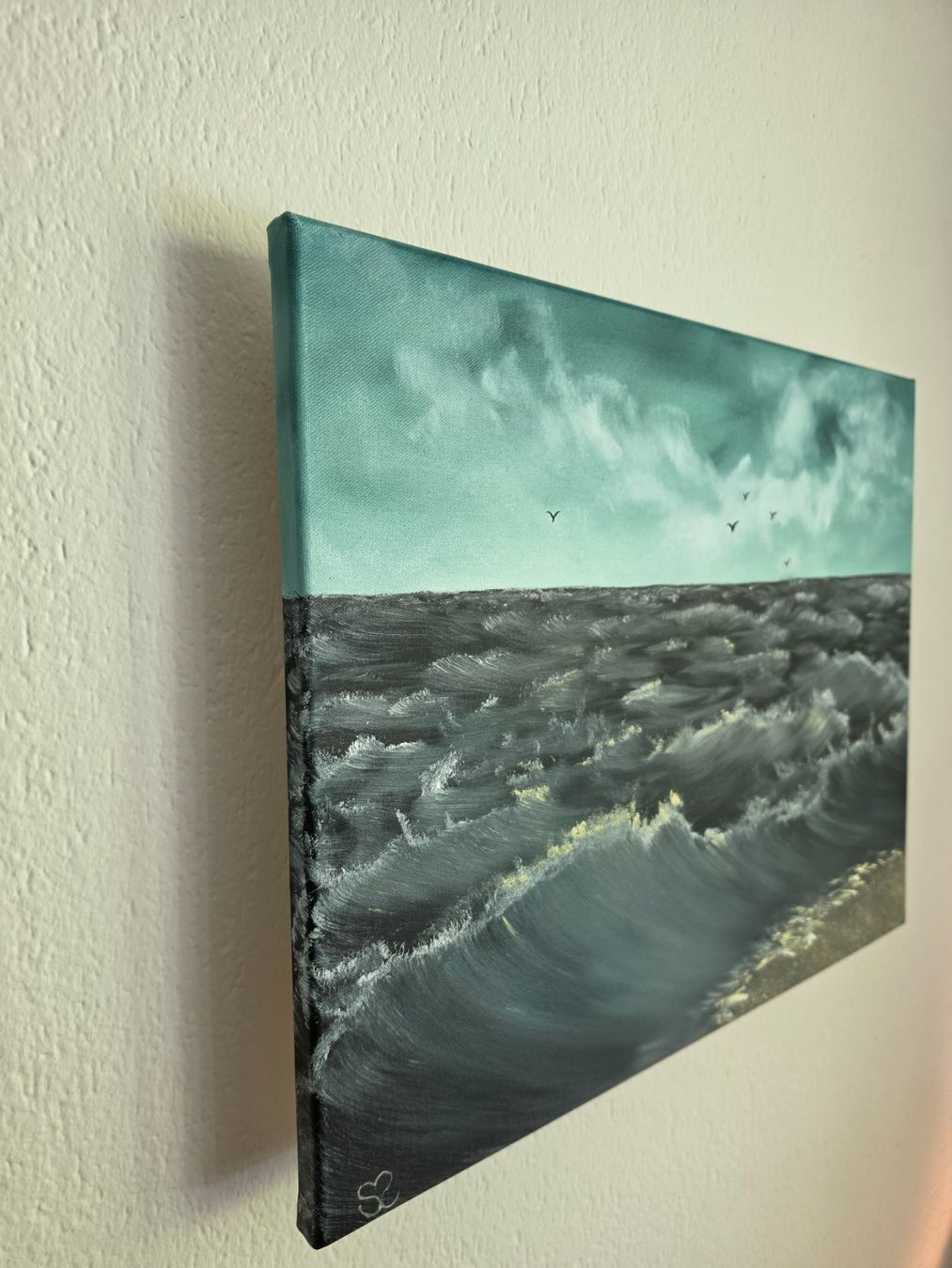 Dipinti: "Raue See" Ölgemälde auf Leinwand 40cm x 50cm, Querformat – Nuovo (secondo la descrizione) da Adliswil venduto da SibylleSpycherArt 1