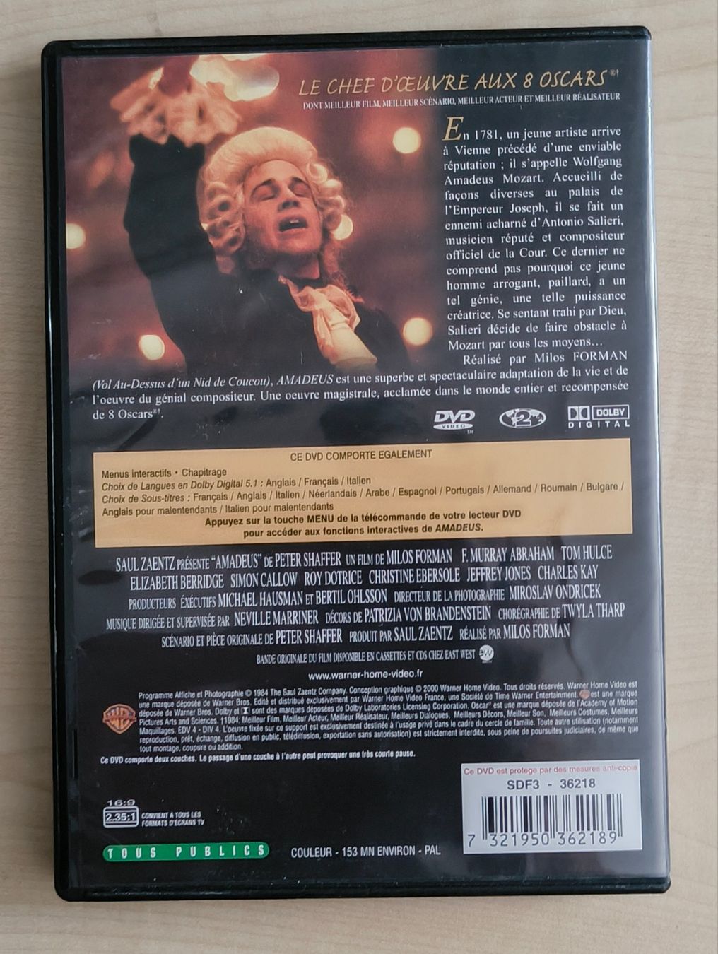Tous les DVDs: Amadeus - Milos Forman - DVD – D'occasion à Sion par dor_8hwv 1