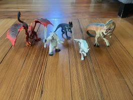 Spielfiguren Set Drachen Dinosaurier Fabelwesen guter Zustan