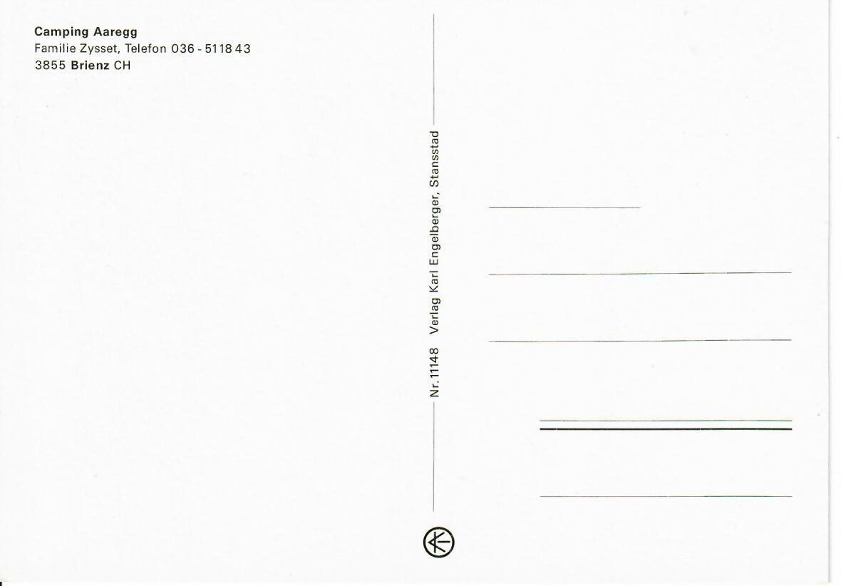 Cartoline postali: Camping Aaregg Brienz – Usato da Hochdorf venduto da Ziegel-16 1