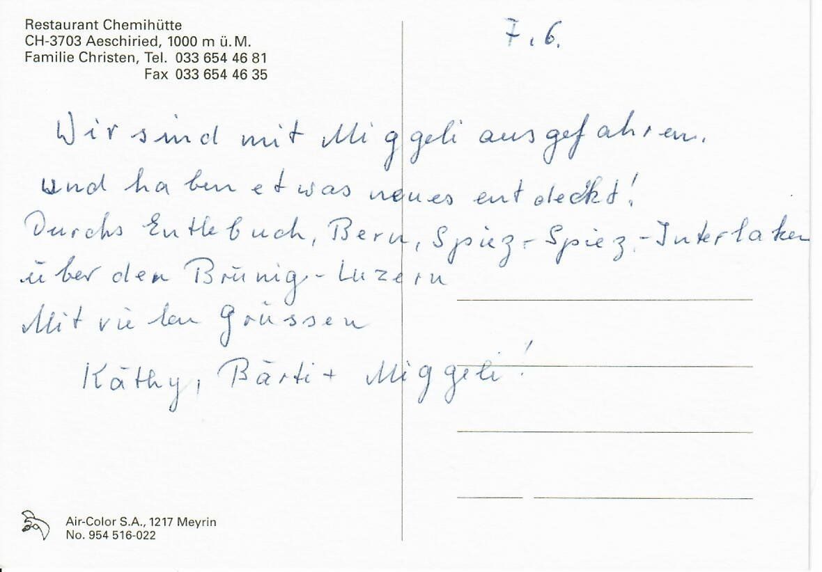 Cartoline postali: Restaurant Chemihütte Aeschiried – Usato da Hochdorf venduto da Ziegel-16 1