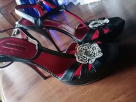 Cesare Paciotti High Heels Gr. 41 schwarz Strass