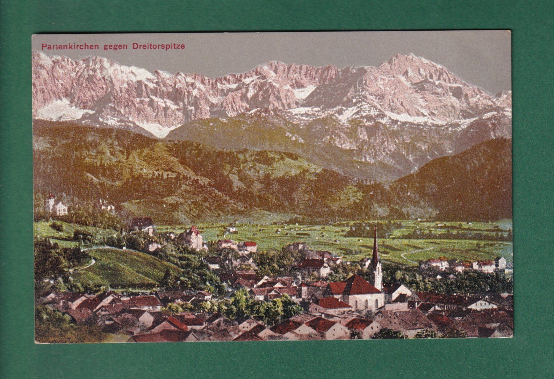 Cartoline postali: PARTENKIRCHEN gegen Dreitorspitze – Usato da Pully venduto da nicecards-shop