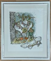 Alois Carigiet Rokoko Vase Lithografie original signiert