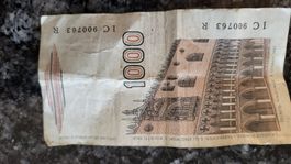 Italienische 1000 Lire Banknote, Jahrgang 1982, Rarität