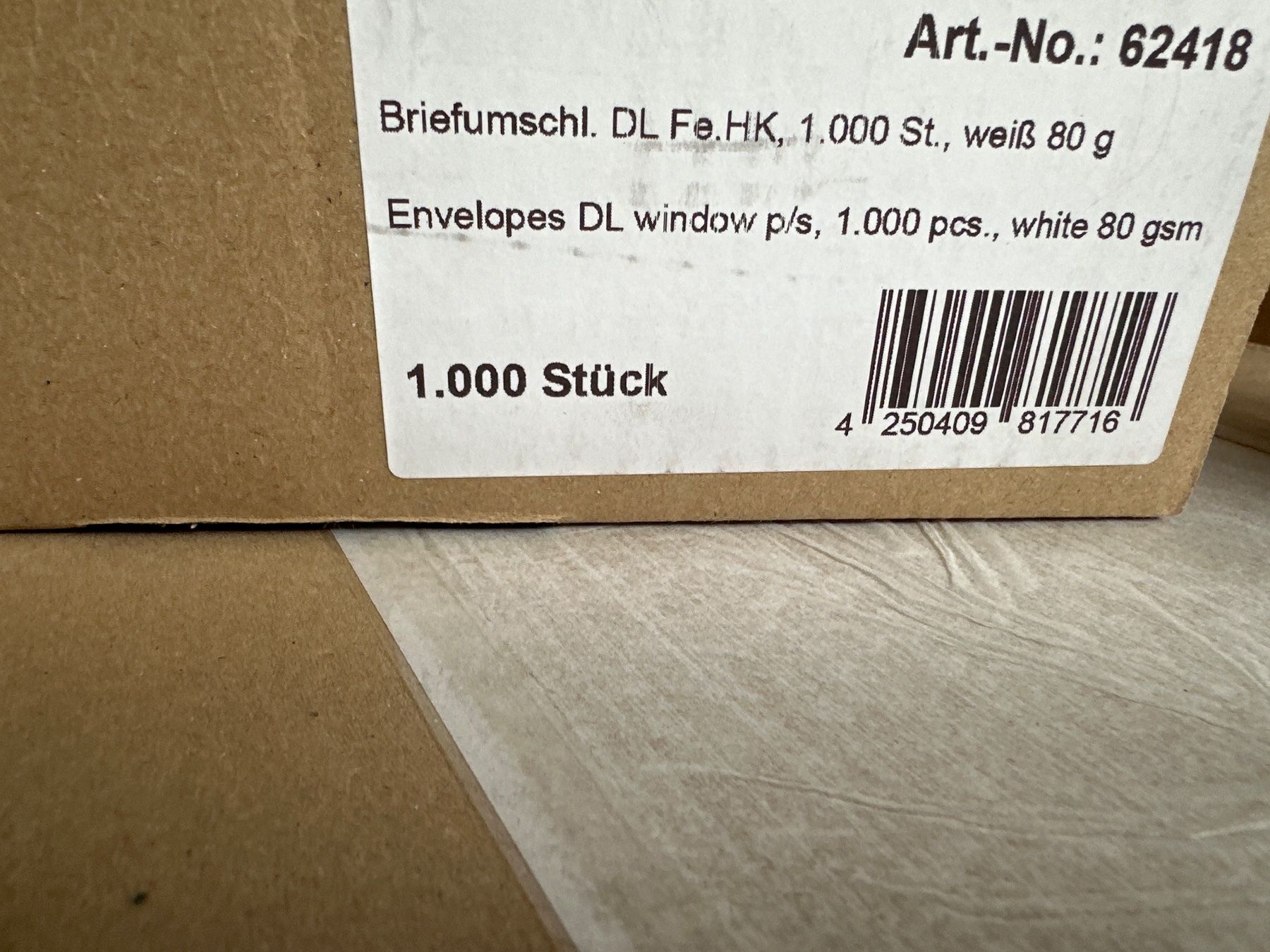 Buste & buste per spedizione: 1000 Couvert, DIN lang, mit Haftklebung, mit Fenster – Nuovo e nell'imballaggio originale da Necker venduto da liq24 2