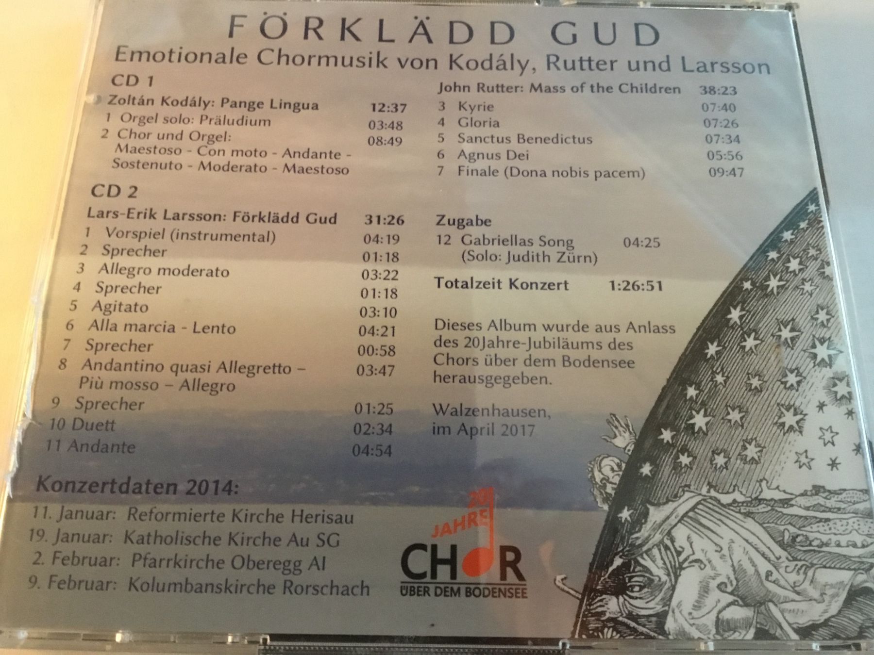 CD: 2CD Förklädd Gud, Chor über dem Bodensee – Usato da Thierachern venduto da sweden08 1