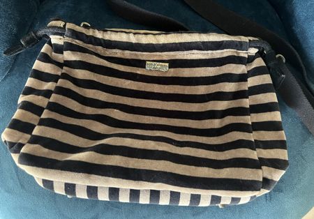 Borsa Sonia Rykiel vintage a righe beige e nere. Affare!