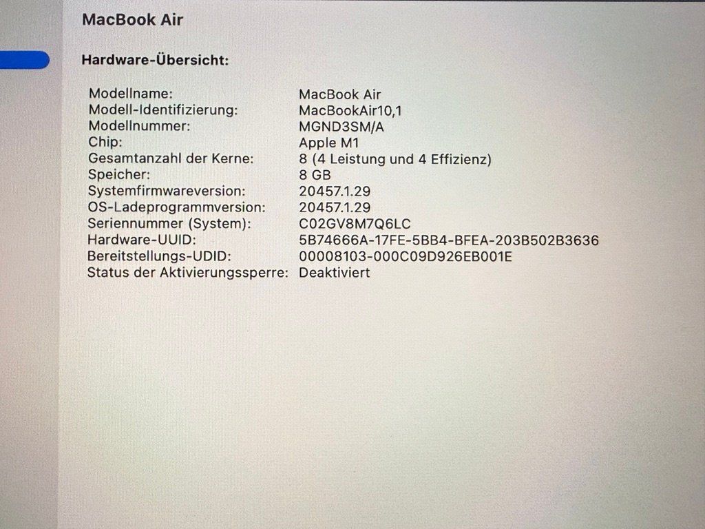Apple Notebook: Macbook Air 2020 M1 Model 2337 – Usato da Au SG venduto da bah_6f5w 7