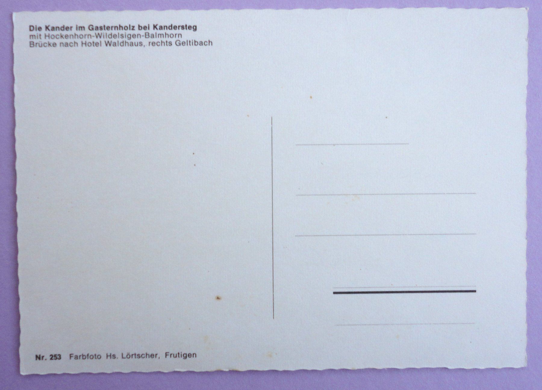Cartoline postali: Die Kander im Gasternholz bei Kandersteg – Usato da Fétigny venduto da Billy2miny 1