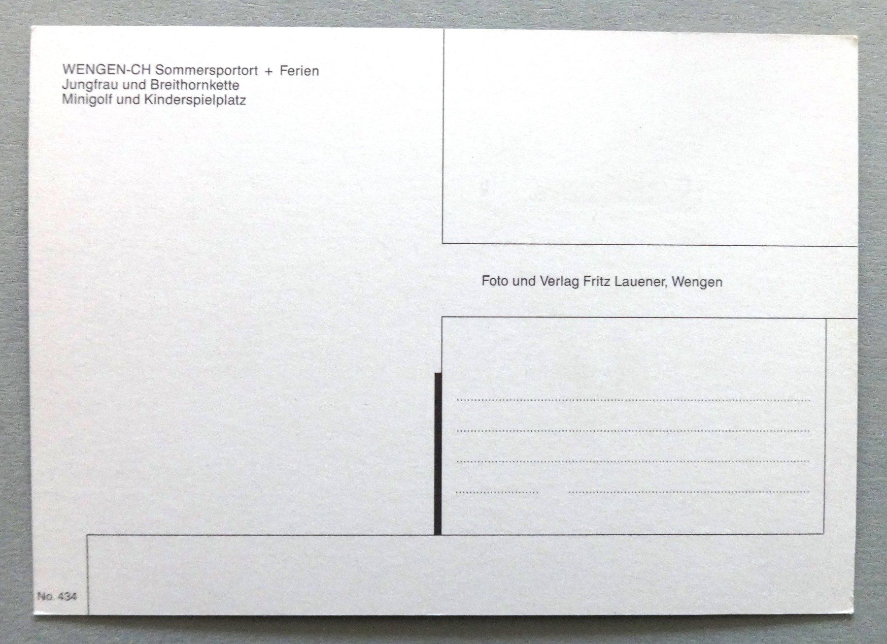 Cartoline postali: Wengen, Jungfrau und Breithornkette – Usato da Fétigny venduto da Billy2miny 1