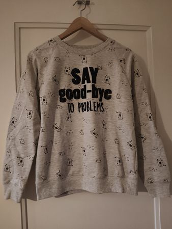 Grauer Pulli Simon the Cat, Grösse M