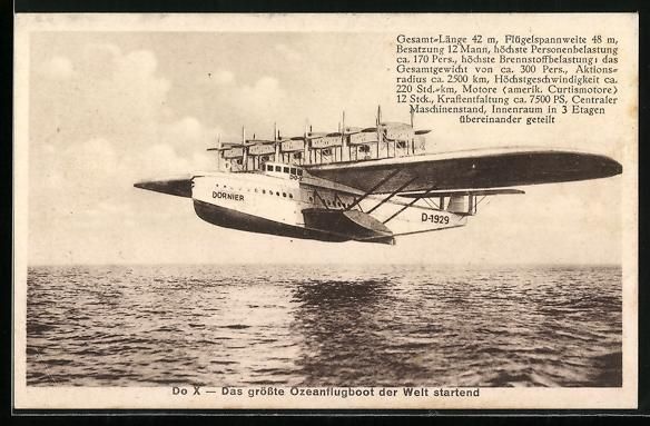 Foto & Poster: Dornier Do X Wasserflugzeug hebt vom Was – Usato da Berlin venduto da bartko-reher