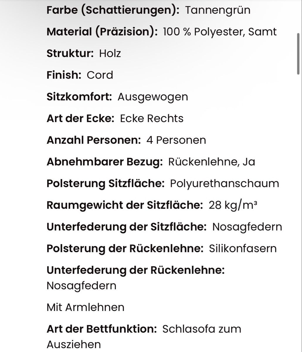 Sofas: Schlafsofa Amelia Grün Cord – D'occasion à Zürich par kue_s2mg 4